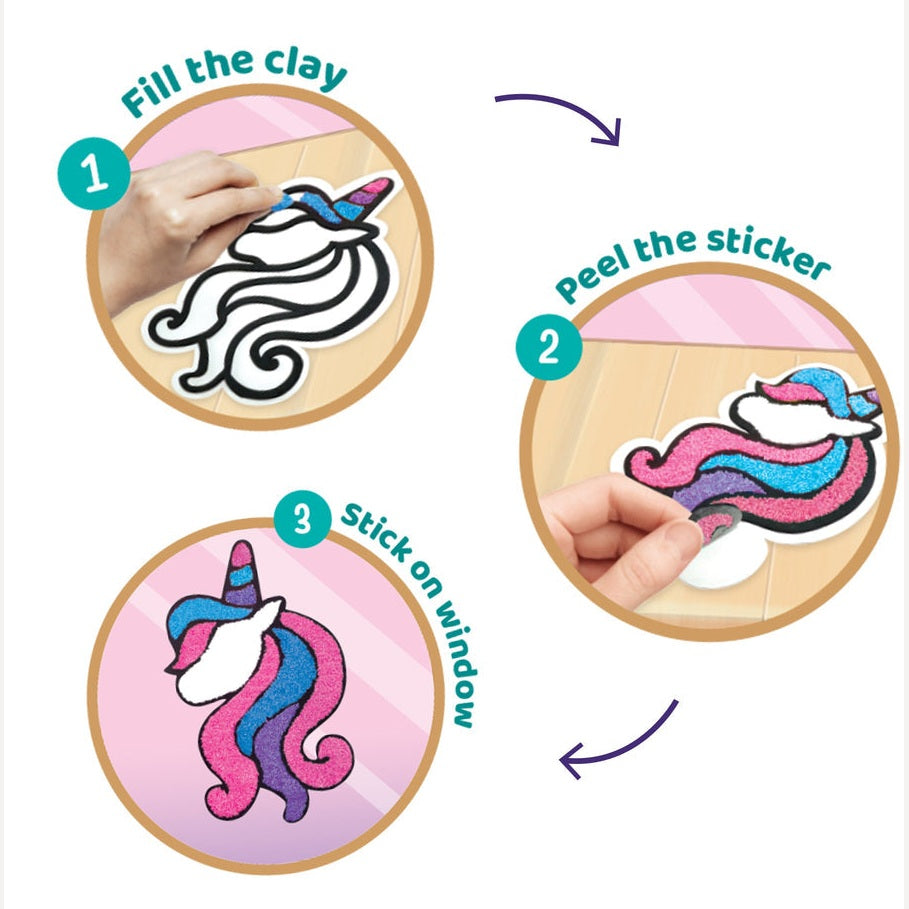 Clay Stickers - Unicorn