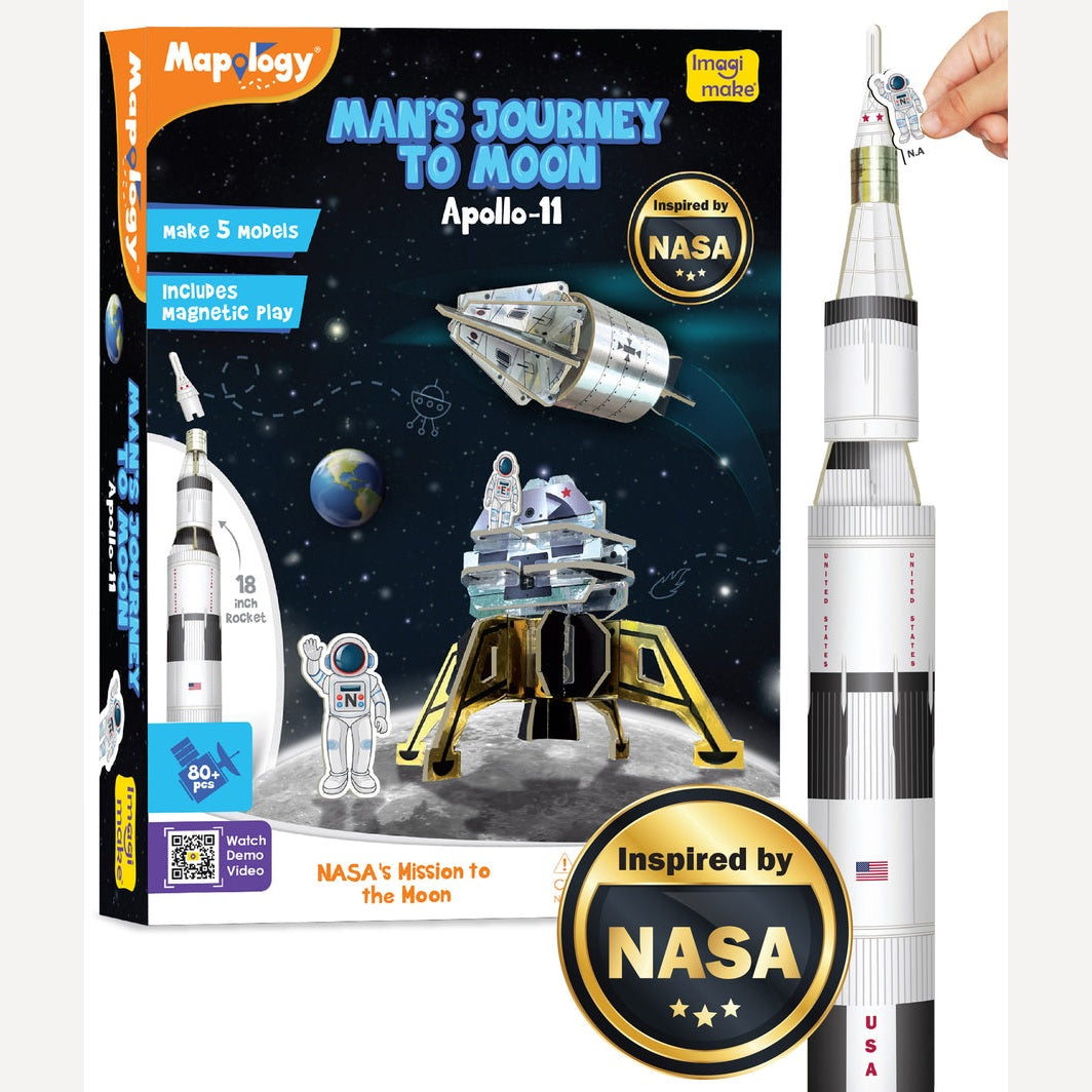 Mapology Man's Journey To Moon Apollo - 11