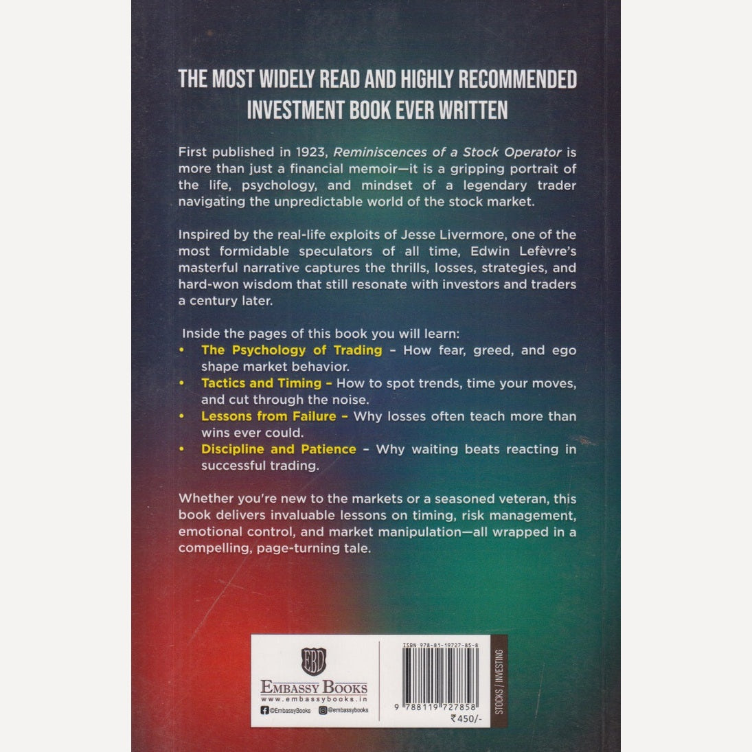 Reminiscences Of A Stock Operator By Edwin Lefevre (English)