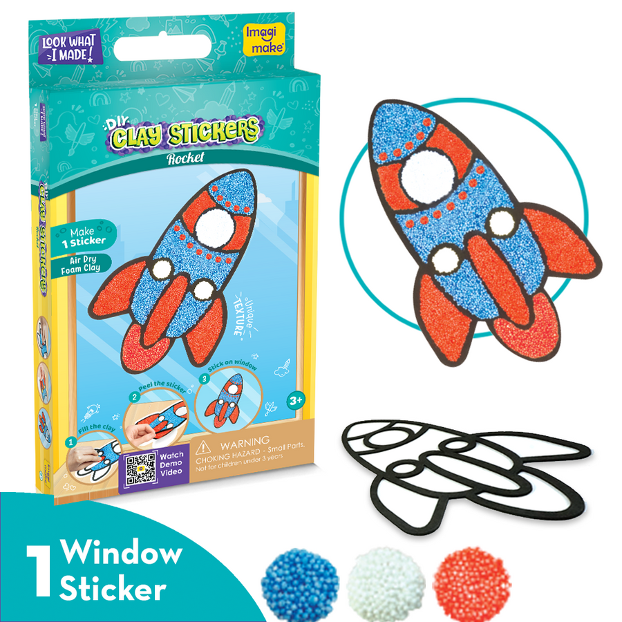 Clay Stickers - Rocket