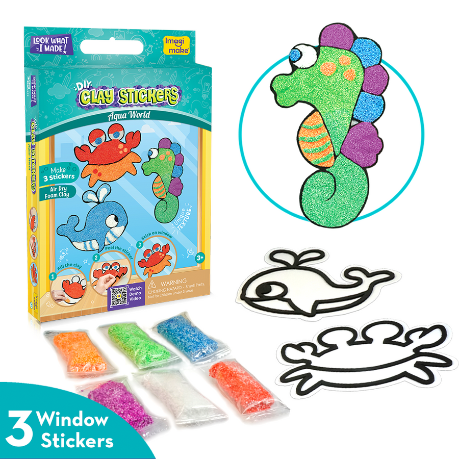 Clay Stickers - Aqua World
