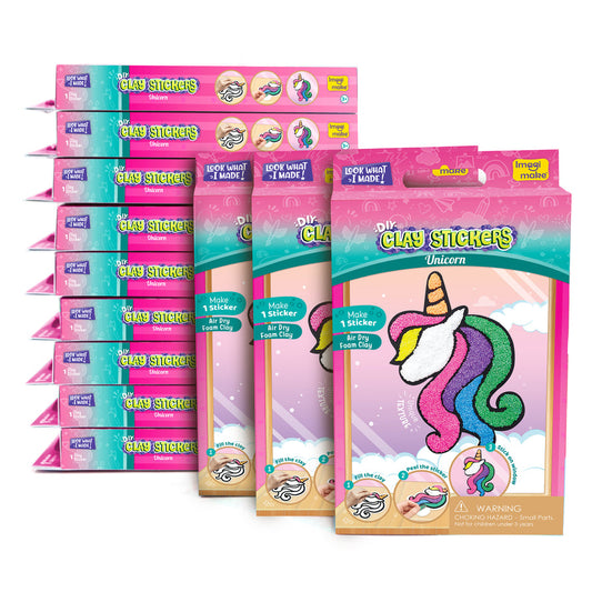Pack of 12 - Clay Stickers Unicorn