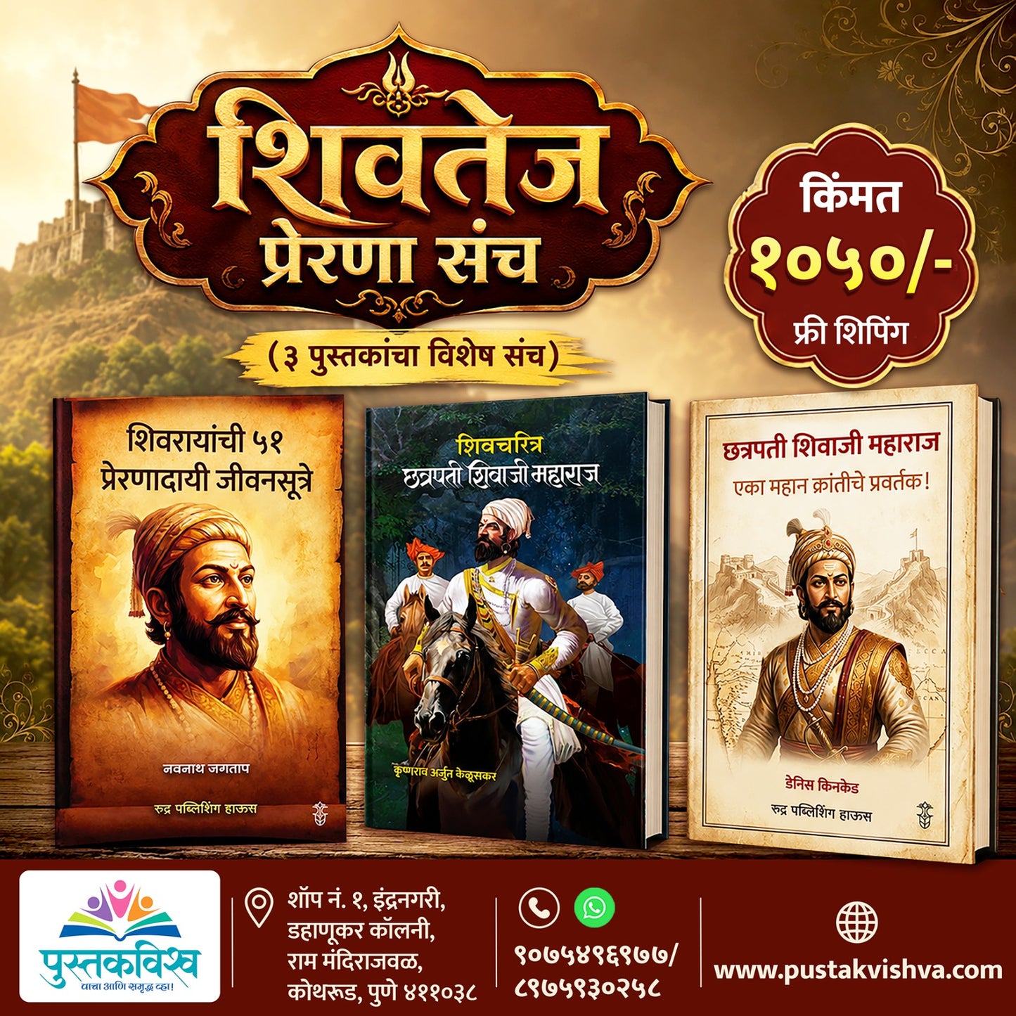 Shivtej Prarana Sanch - 3 Pustakancha Sanch (शिवतेज प्रेरणा संच-३ पुस्तकांचा संच )