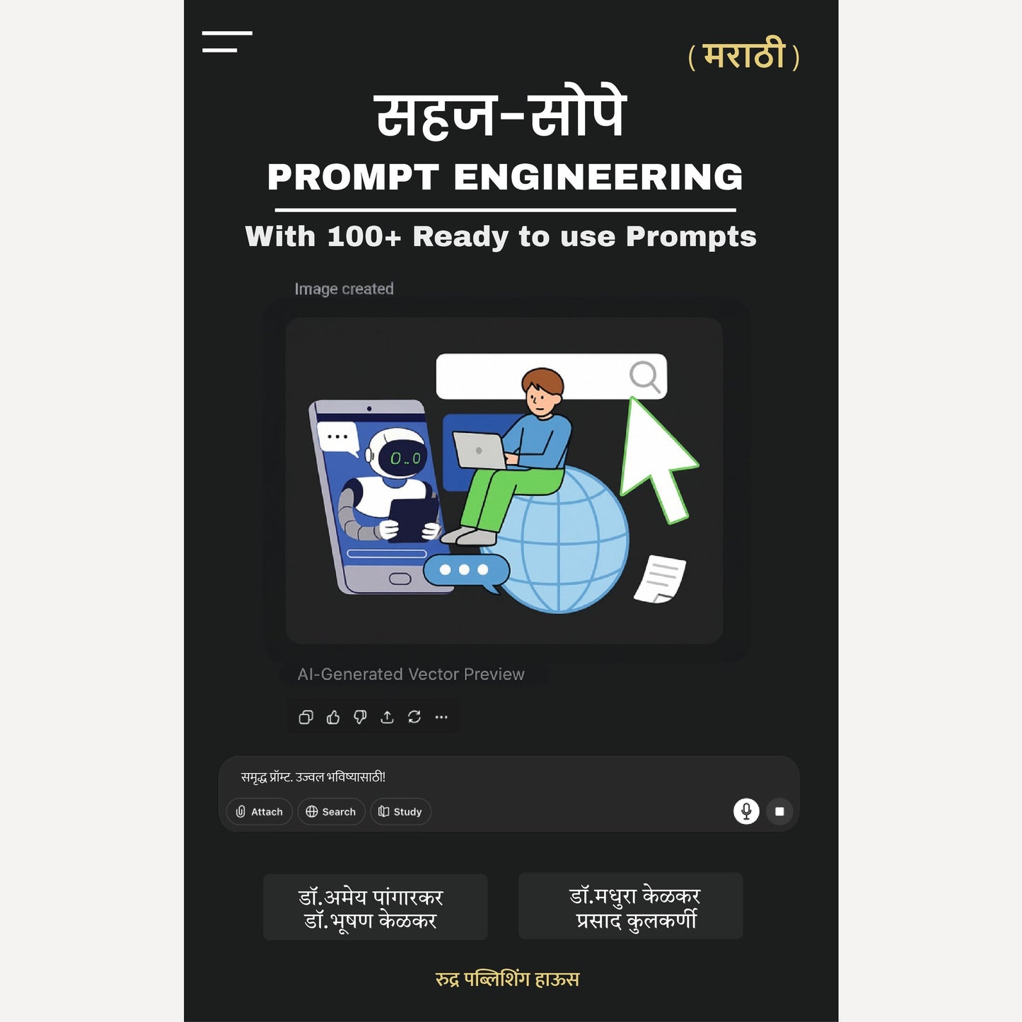 Sahaj Sope Prompt Engineering By Dr. Amey Pangarkar, Dr. Bhushan Kelkar, Dr. Madhura Kelkar, Prasad Kulkarni (सहज सोपे प्रॉम्प्ट इंजिनिअरिंग -  लेखक - डॉ. अमेय पांगारकर, डॉ. भूषण केळकर, डॉ. मधुरा केळकर, प्रसाद कुलकर्णी )